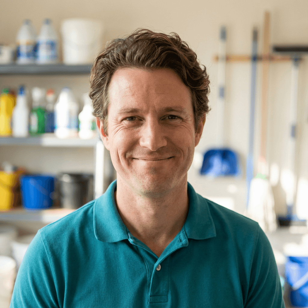 Philippe Laurent, contractor reviewing post-construction cleaning work