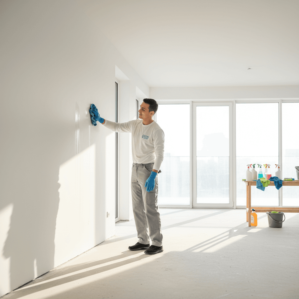 Post-construction cleaning - new building interior