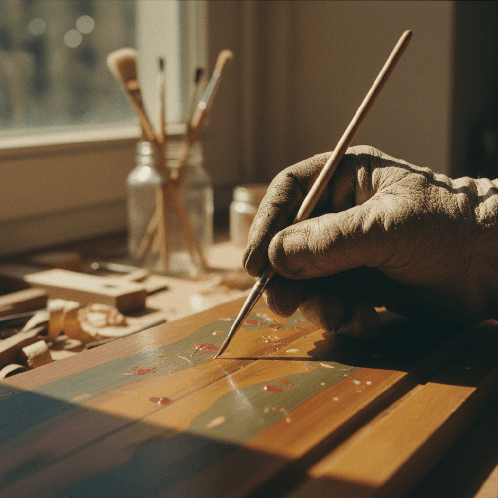 Detail-oriented finishing work on project